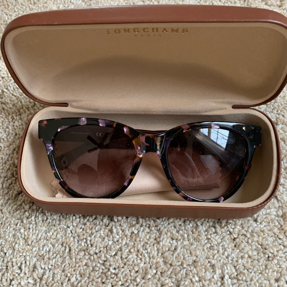 Long champ sun glasses, in case with cloth!